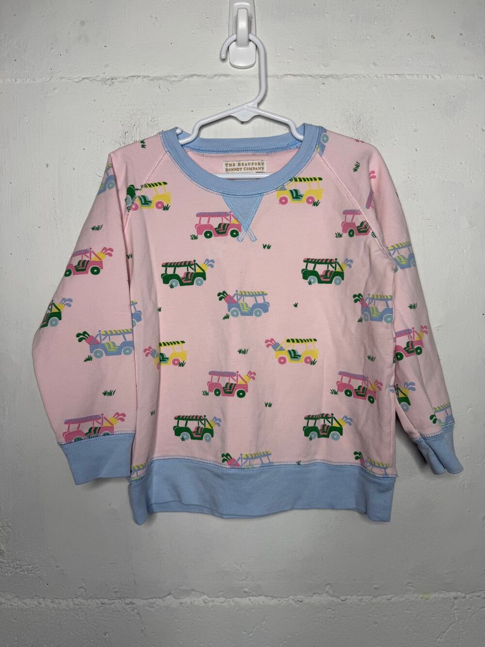 Beaufort Bonnet Company Girls Size 6 Golf Sweater Pink Blue